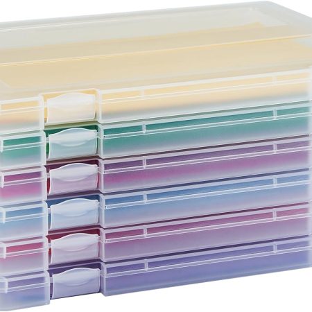 6 Pack A4 Paper Storage Box, 8.5 x 11 Project Case for US , Thick Scrapbook Storage Box Craft Storage Box Art Supplies Storage and Organization, Board Game Storage and Organizers