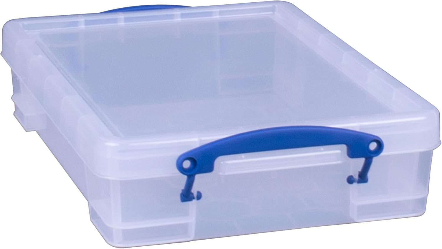 4C Plastic Stackable Storage Container with Snap Lid and Built In Clip Lock Handles for Home and Office Organization, Clear