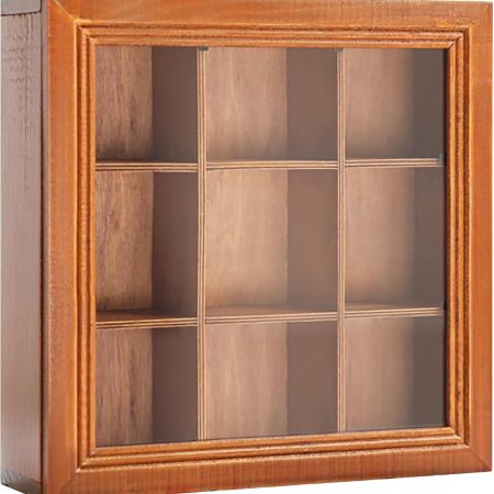 9-Slot Mini Wooden Storage Box w Clear Acrylic Collectibles Display Case - Square Wood Organizer Box with Dividers - Storage & Organizer Case for Tea, Essential Oils, Spices & More